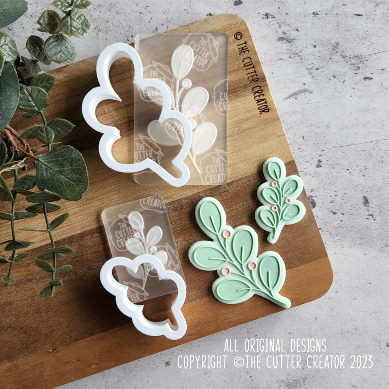 Leafy Stem Cutter & Stamp - Raised