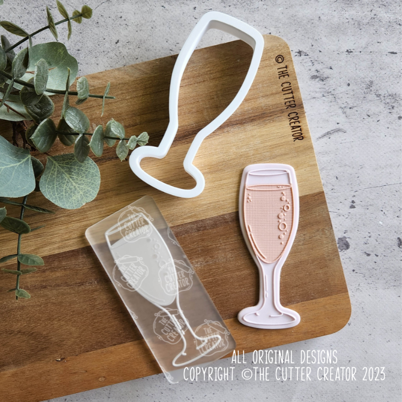 Champagne Cutter & Stamp - Raised