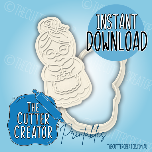 Mrs Claus - Cookie Cutter STL File