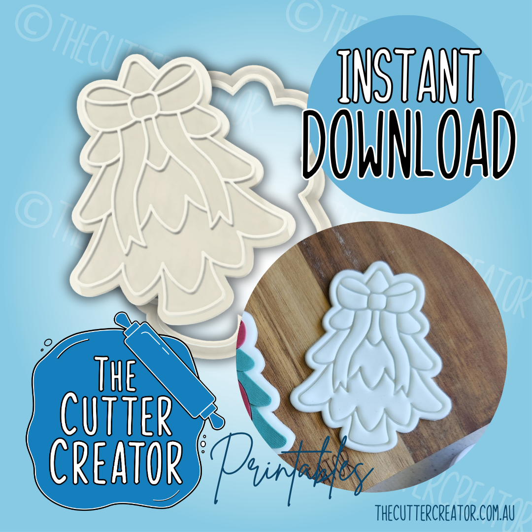 Christmas Tree with Ribbon - Cookie Cutter STL File