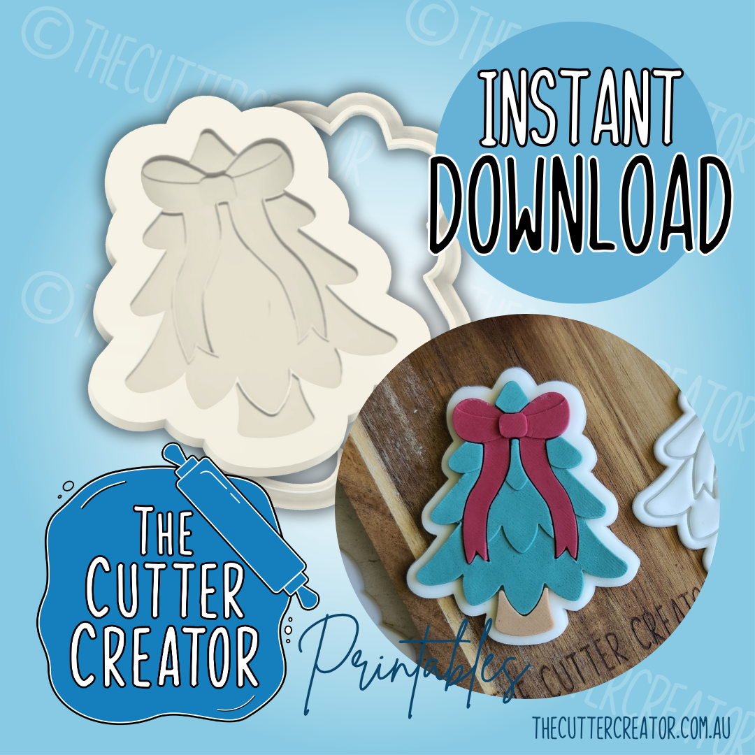 Christmas Tree with Ribbon - Cookie Cutter STL File