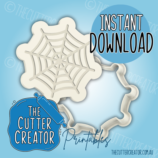 Spider Web - Cookie Cutter STL File (Layered Stamp)